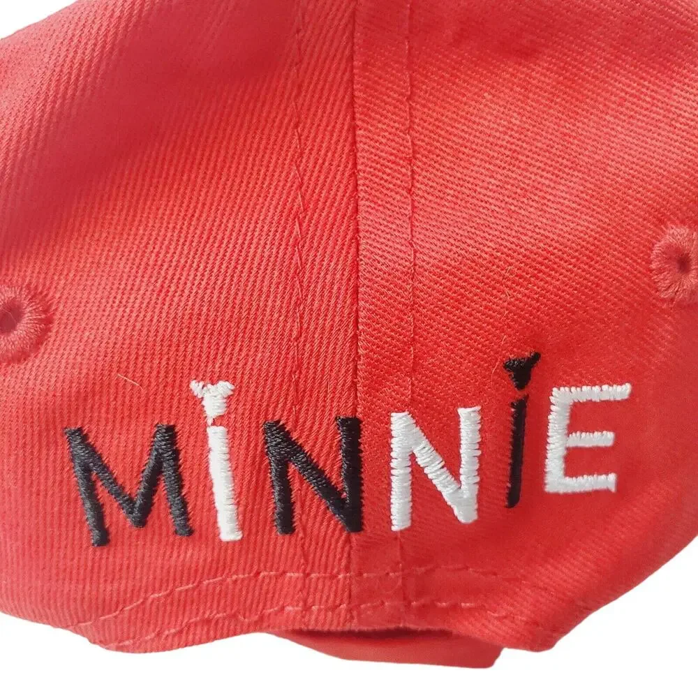 Lot Of 2 Disney Minnie Mouse Snap Back Hat Girl Toddler Red Blue Adjustable Ears